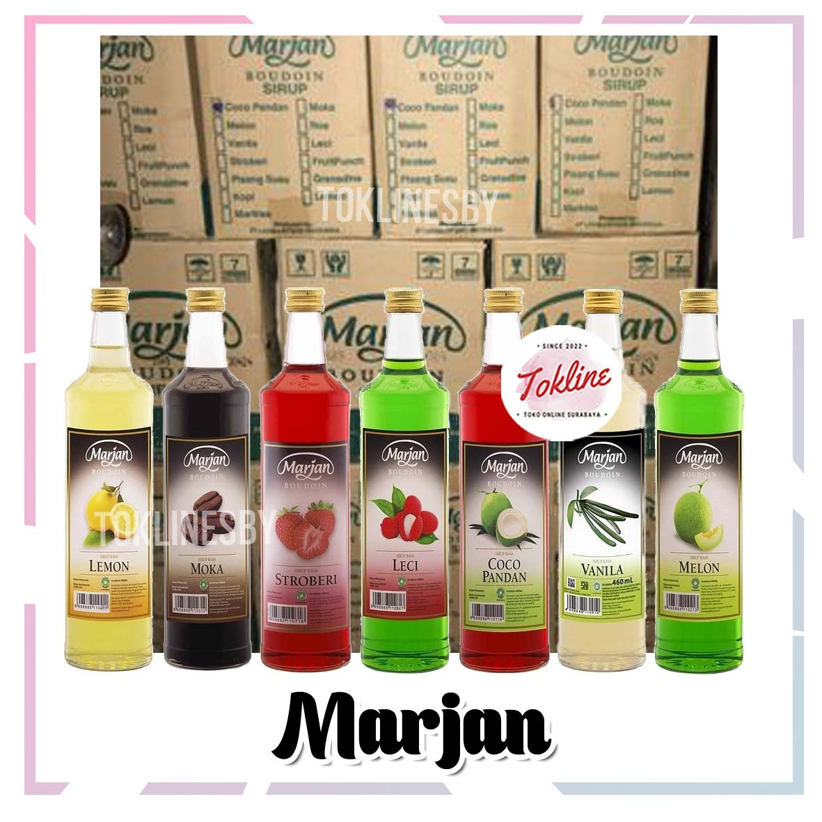 Jual Karton Isi Botol Marjan Sirup Boudoin Squash Cocopandan