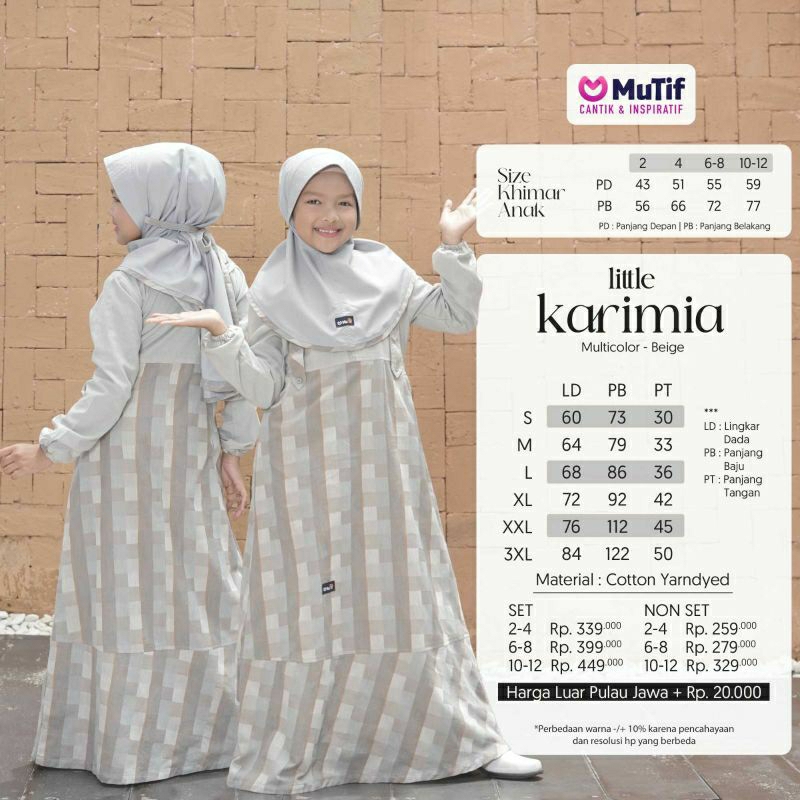 Jual Mutif Sarimbit Karimia Multicolour Beige Multy Brown Mutif Man