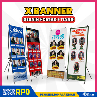 Jual X Banner Tiang Wisuda Wedding Ulang Tahun Bahan Flexi