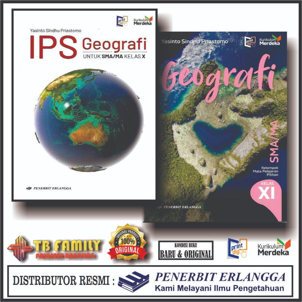 Jual IPS GEOGRAFI Yasinto Sindhu SMA Kelas 10 11 KURMER Erlangga