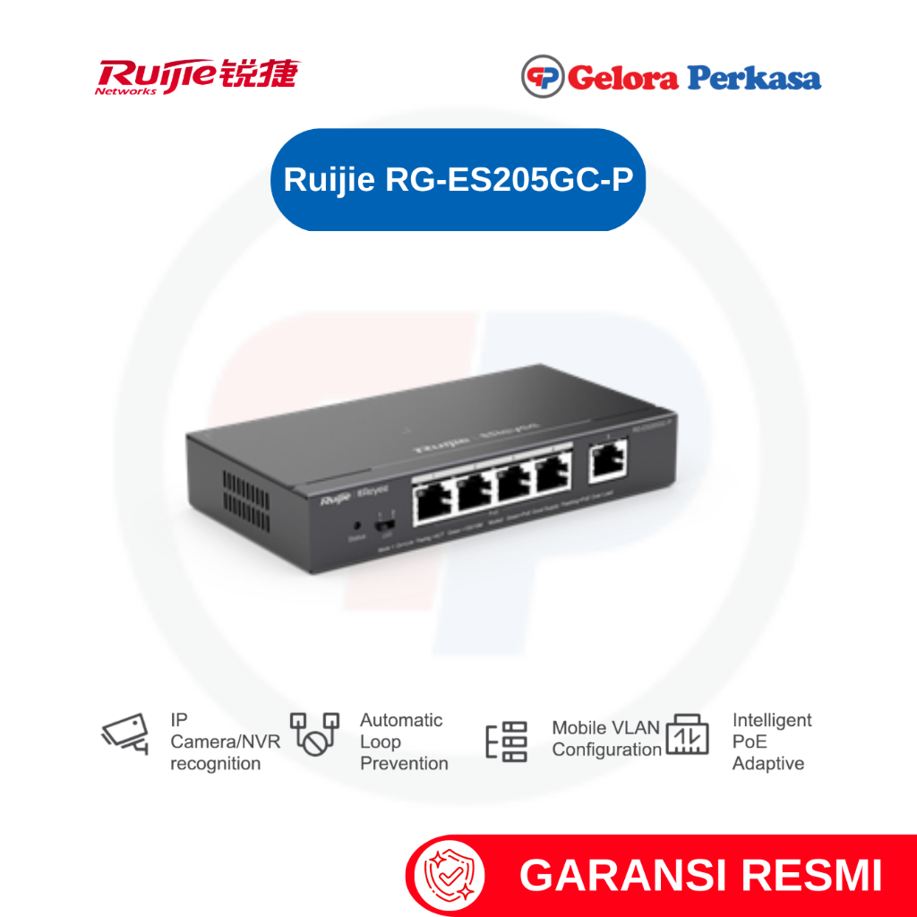 Jual Ruijie Reyee RG ES205GC P 5 Port Gigabit PoE POE Cloud Managed