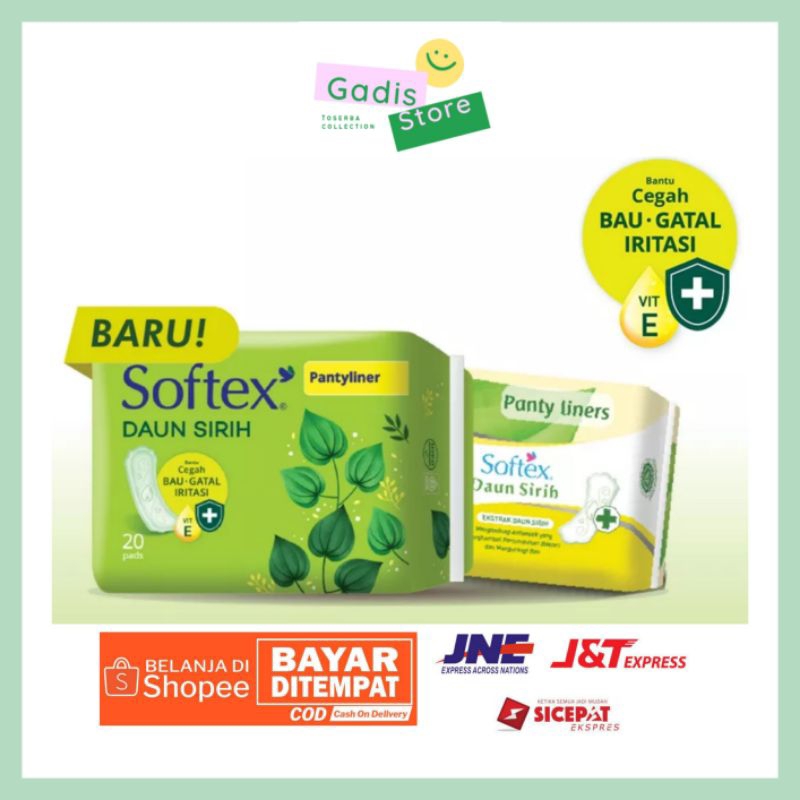 Jual Pantyliner Softex Daun Sirih Vitamin E Isi 20 Pads Shopee