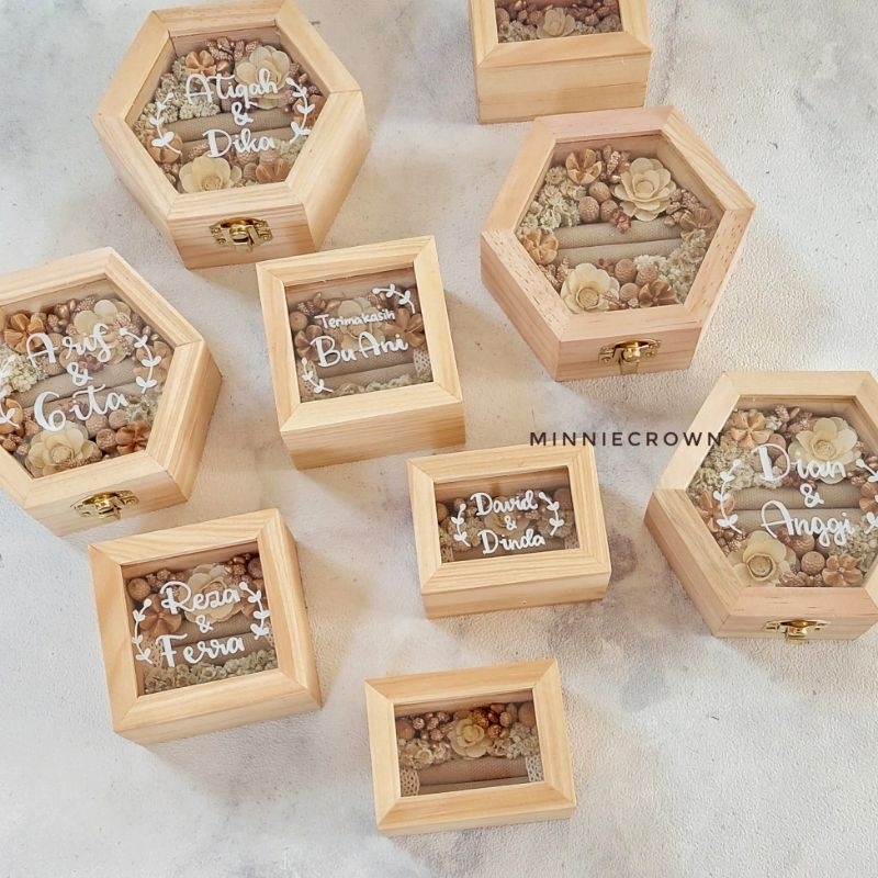 Jual Ready Stock Ringbox Ringbearer Kotak Cincin Kayu Rustic Kode Rbk N