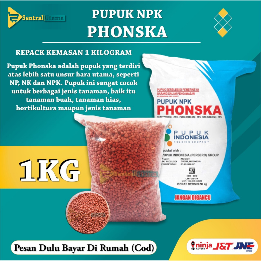 Jual Repack Pupuk Npk Phonska Merah Buat Tanaman Dan Berkebun 1KG 4KG