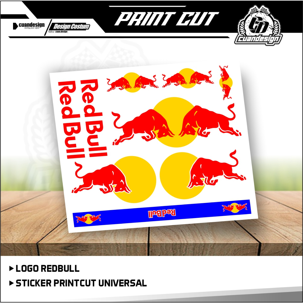 Jual STICKER STIKER SET REDBULL BANTENG MERAH CUSTOM HELM MOTOR NMAX