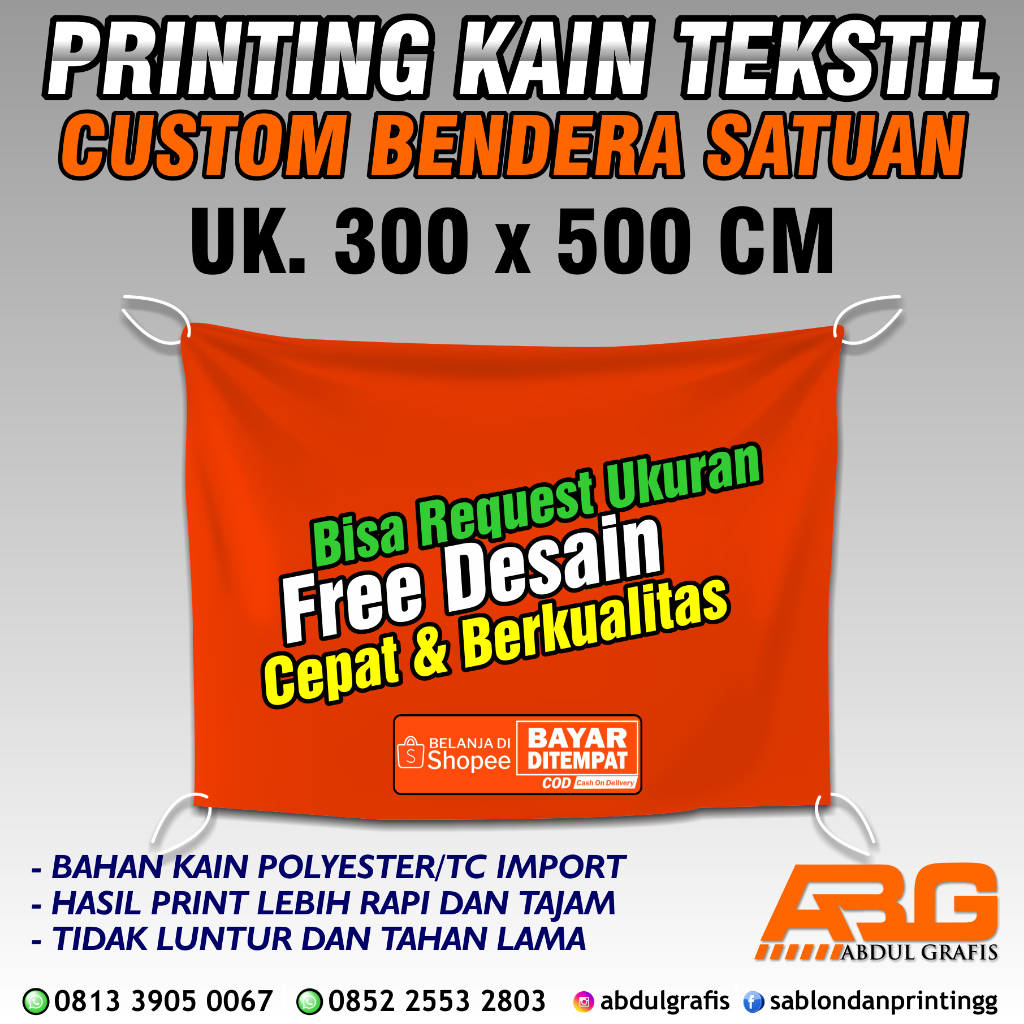 Jual Promo Cetak Bendera Printing Bendera Kain Bendera Organisasi