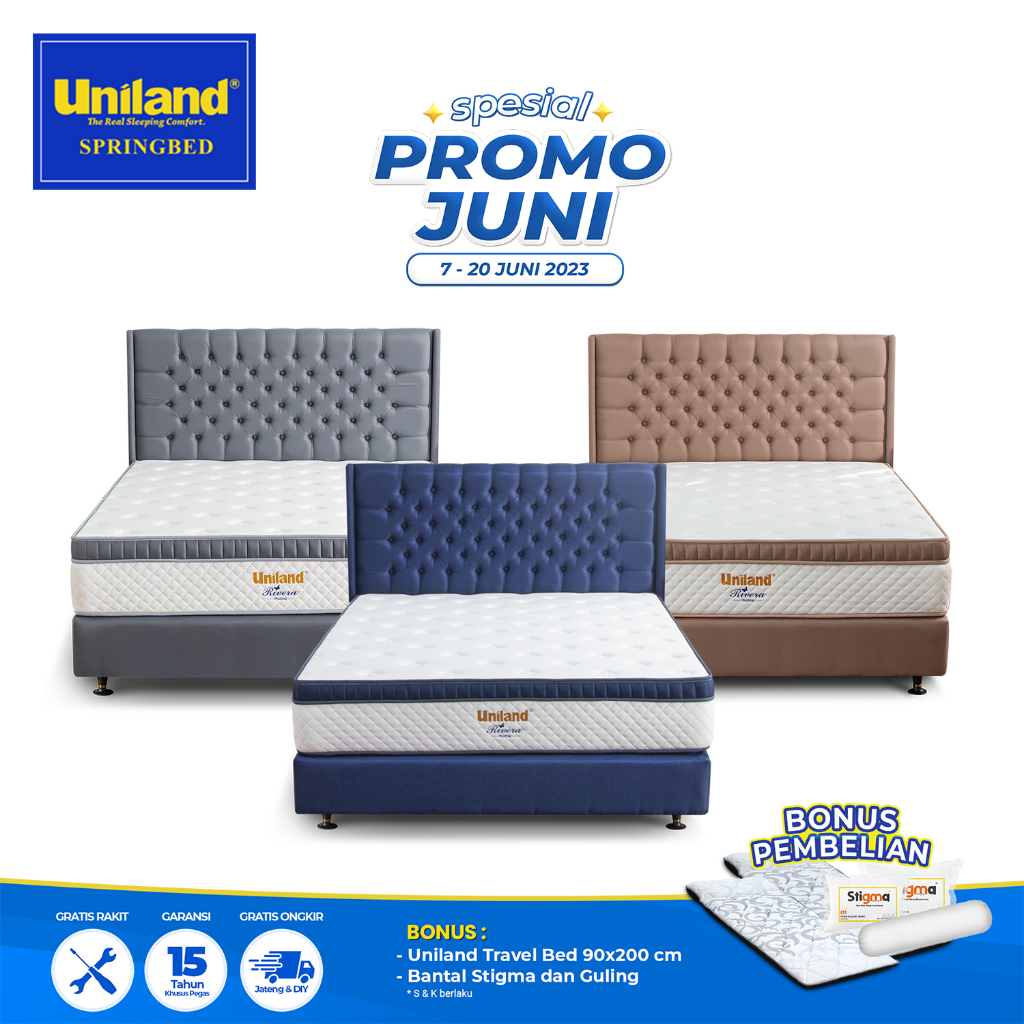 Jual Uniland Springbed Rivera Plushtop Manila Kasur Springbed Fullset