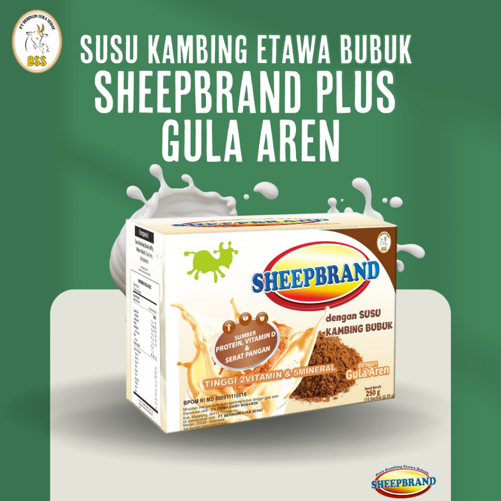 Jual Susu Etawa Sheepbrand Plus Gula Aren Susu Kambing Bubuk Gula Aren