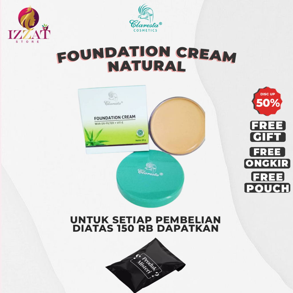 Jual Claresta Foundation Cream Natural Shopee Indonesia