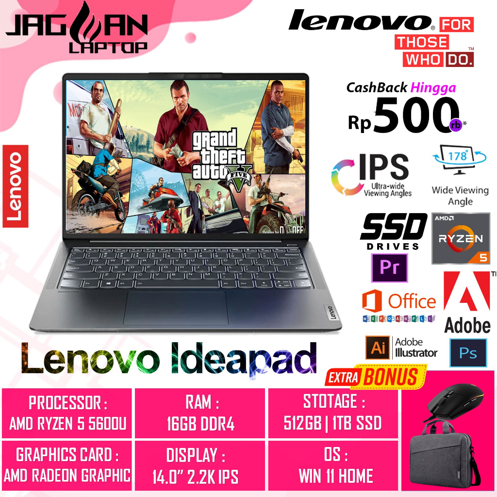 Jual LAPTOP DESAIN LENOVO IDEAPAD SLIM 5 PRO 14 AMD RYZEN 5 5600U 16GB