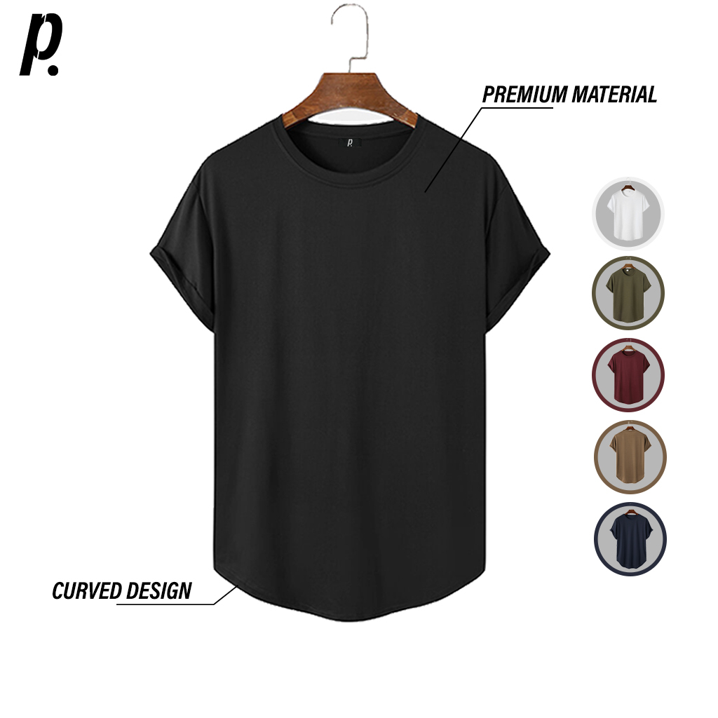 Jual P Co Official Curved T Shirt Kaos Polos Unisex Shopee Indonesia