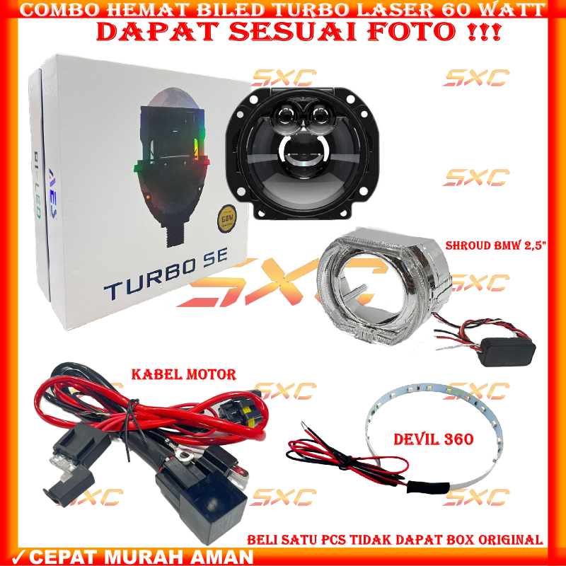 Jual PAKET COMBO PAKET HEMAT BILED WST TURBO LASER 60 WATT ORIGINAL