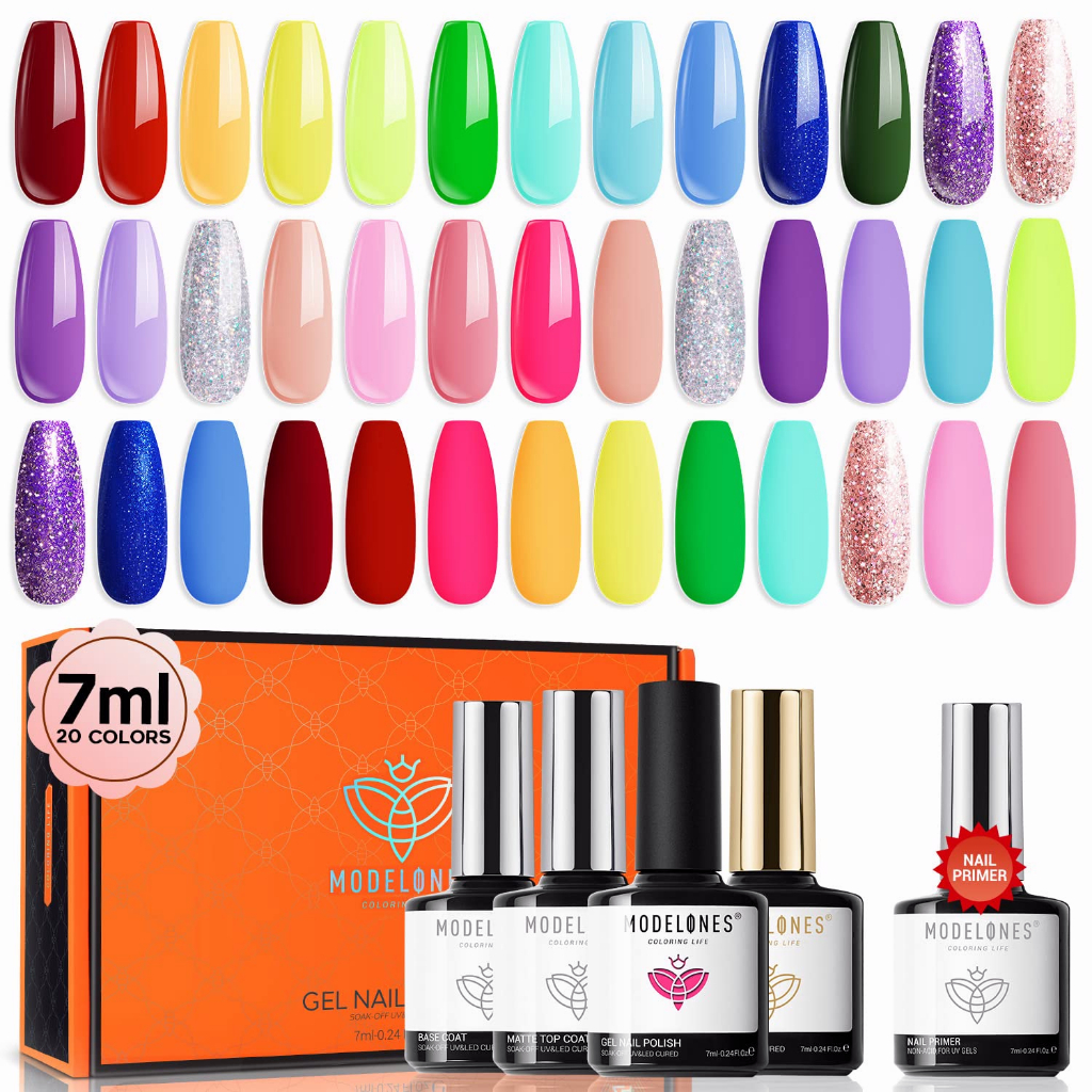 Jual Modelones Gel Nail Polish Kit Pcs Pastel Musim Panas Warna