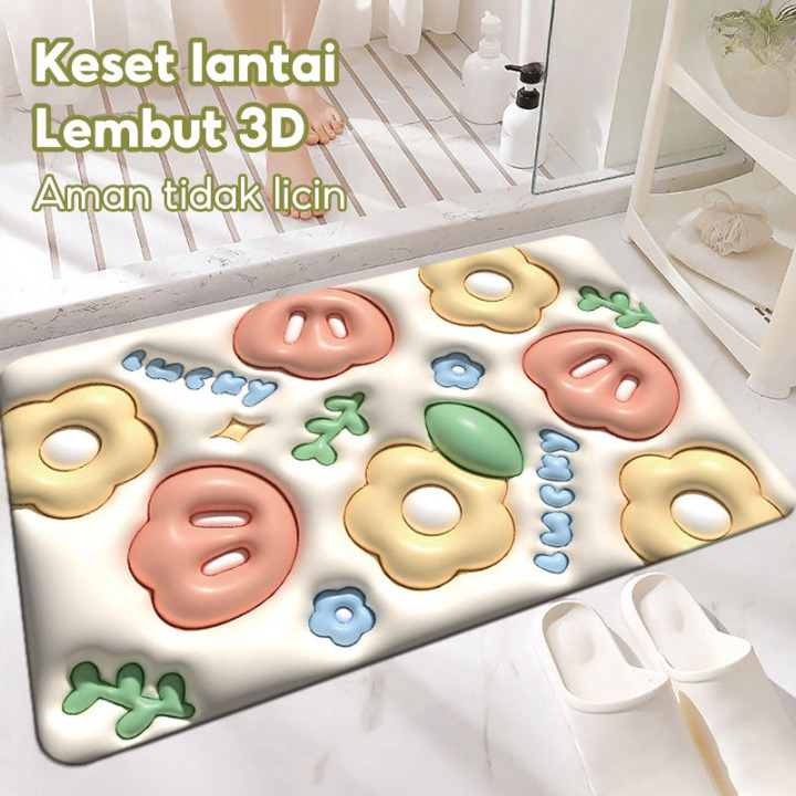 Jual KESET KAKI 3D DIATOMITE ANTI AIR SLIP LANTAI KAMAR MANDI DAPUR