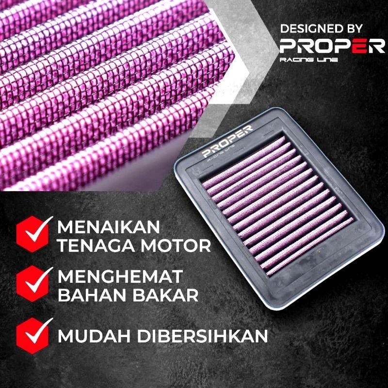 Jual Filter Proper Racing Line Hybrid Filter Udara Seumur Hidup