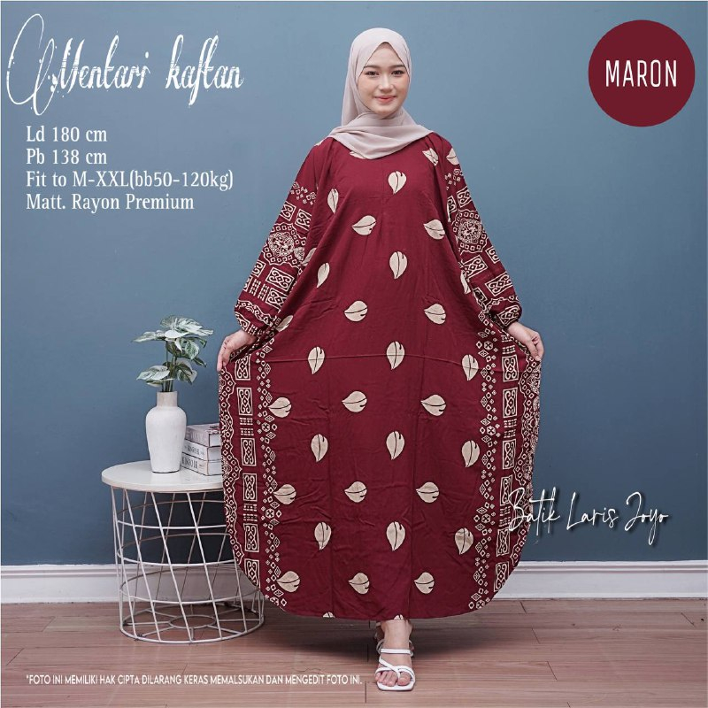 Jual Terbaru Gamis Kaftan Super Jumbo Nurus Bahan Rayon Premium Ld