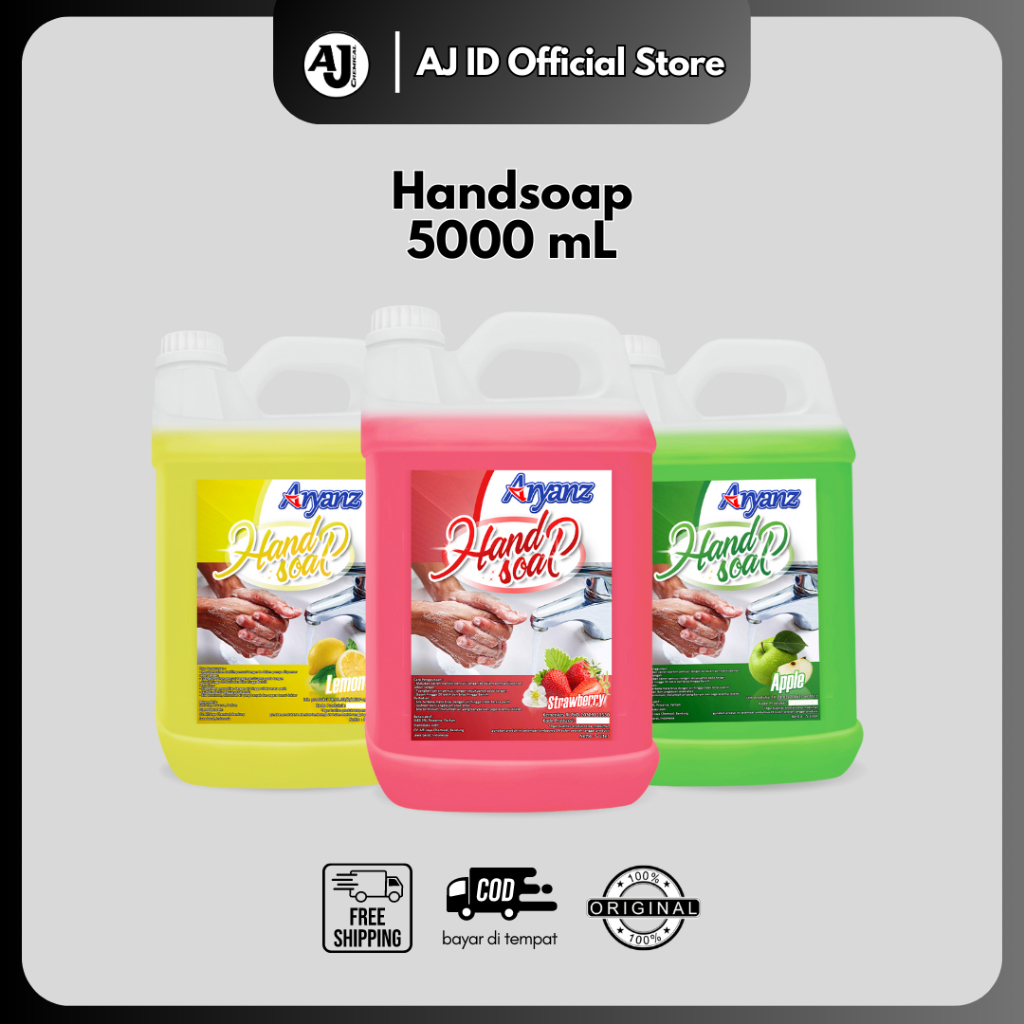 Jual Sabun Cuci Tangan HANDSOAP Strawberry Lemon Apel 5 Liter Sabun