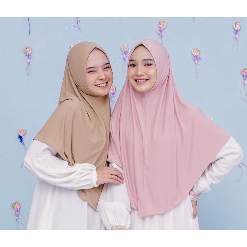 Jual Bergo Instan Non Pet Jersey Malay Khimar Nadine Size L Shopee