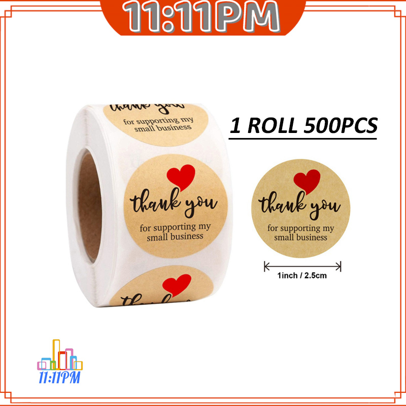 Jual Stiker Terima Kasih Sticker Thank You 500 Pcs 1 Roll Shopee