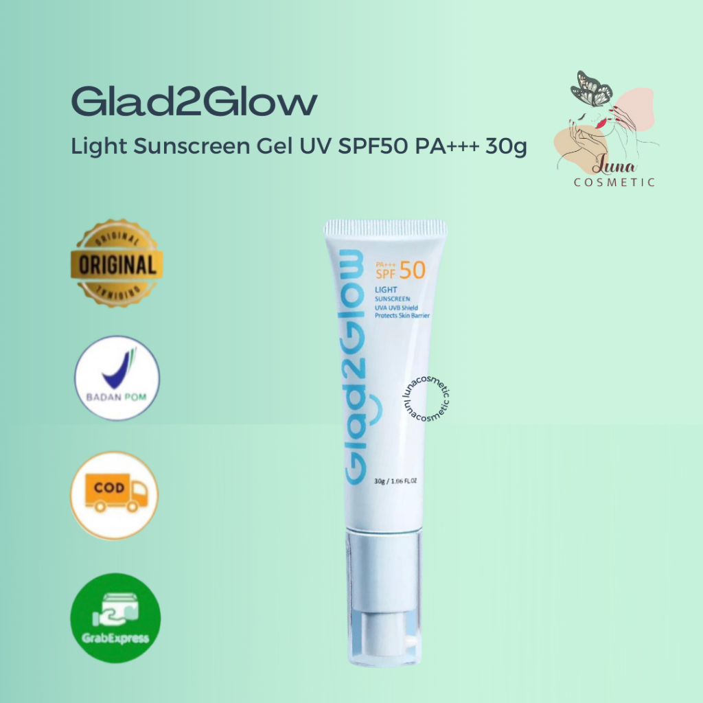 Jual Glad Glow Light Sunscreen Gel Uv Spf Pa G Oil Control