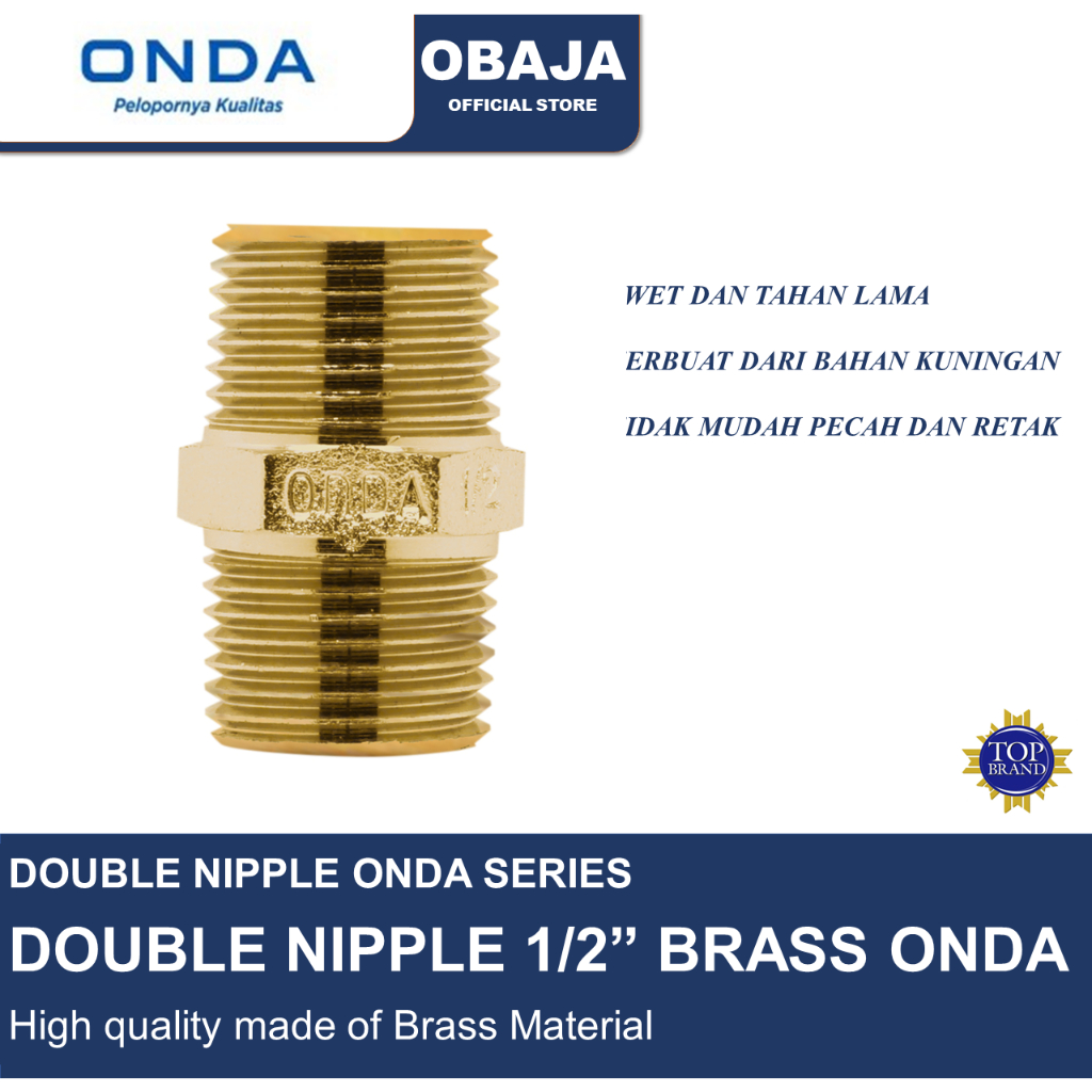 Jual Onda Double Nipple Brass Onda Double Nipple Kuningan Onda