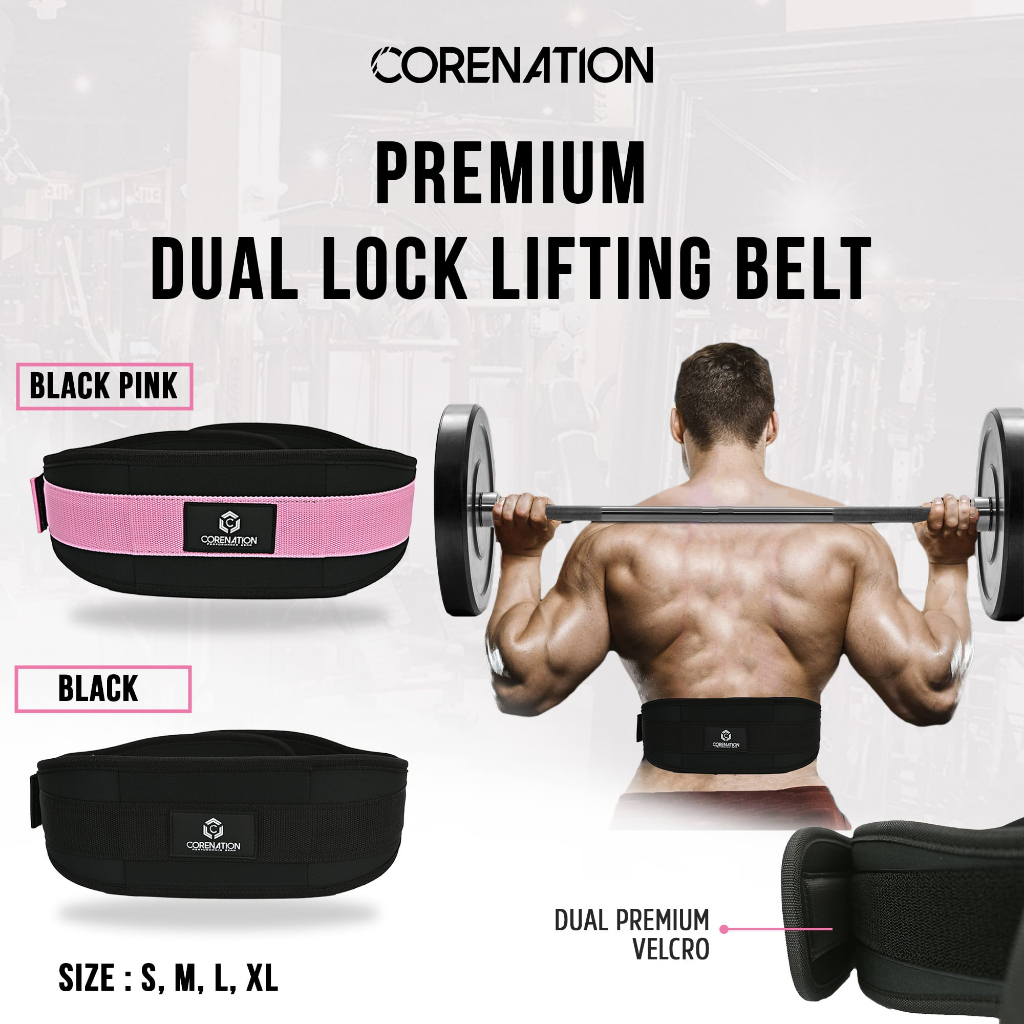 Jual Corenation Dual Lock Lifting Belt I Sabuk Gym Belt I Ikat Pinggang