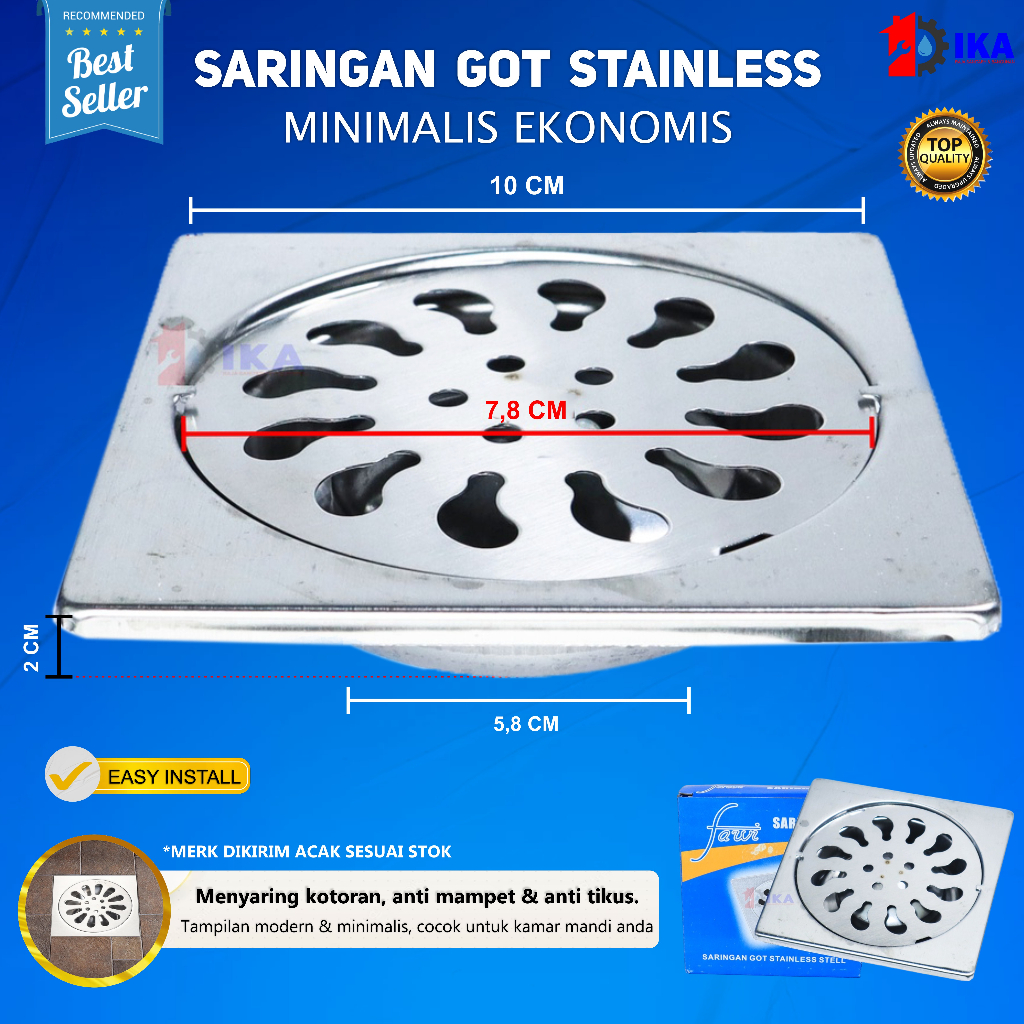 Jual Saringan Got Kamar Mandi Floor Drain SS IKA SARINGAN GOT SUS SS