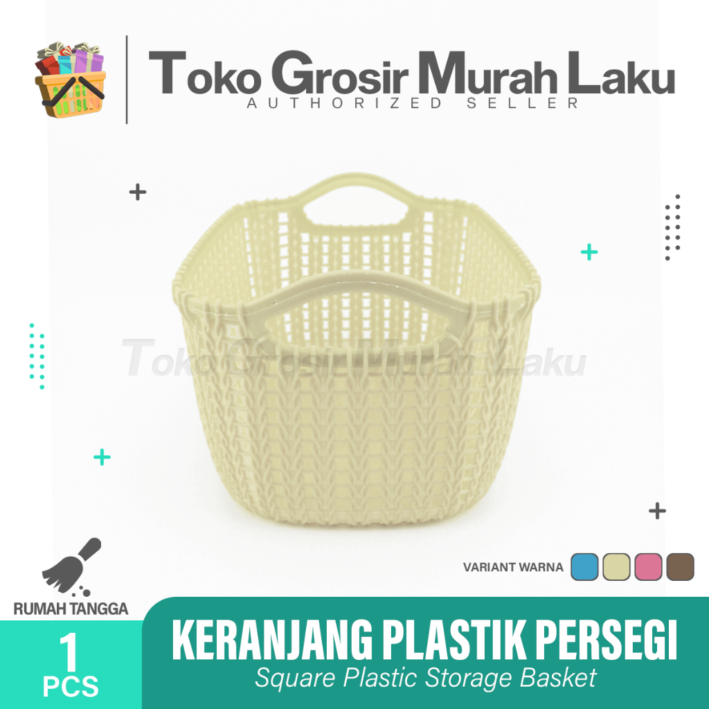 Jual Keranjang Plastik Persegi Serbaguna Keranjang Anyam Plastik