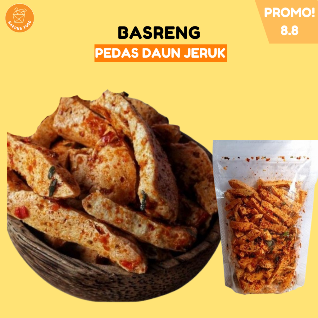 Jual Promo Cemilan Basreng Pedas Daun Jeruk Isi Gram Bakso Goreng