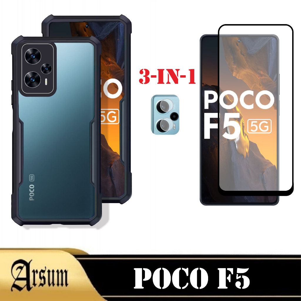 Jual PAKET 3in1 Softcase Transparan POCO F5 5G Case Cover Airbag