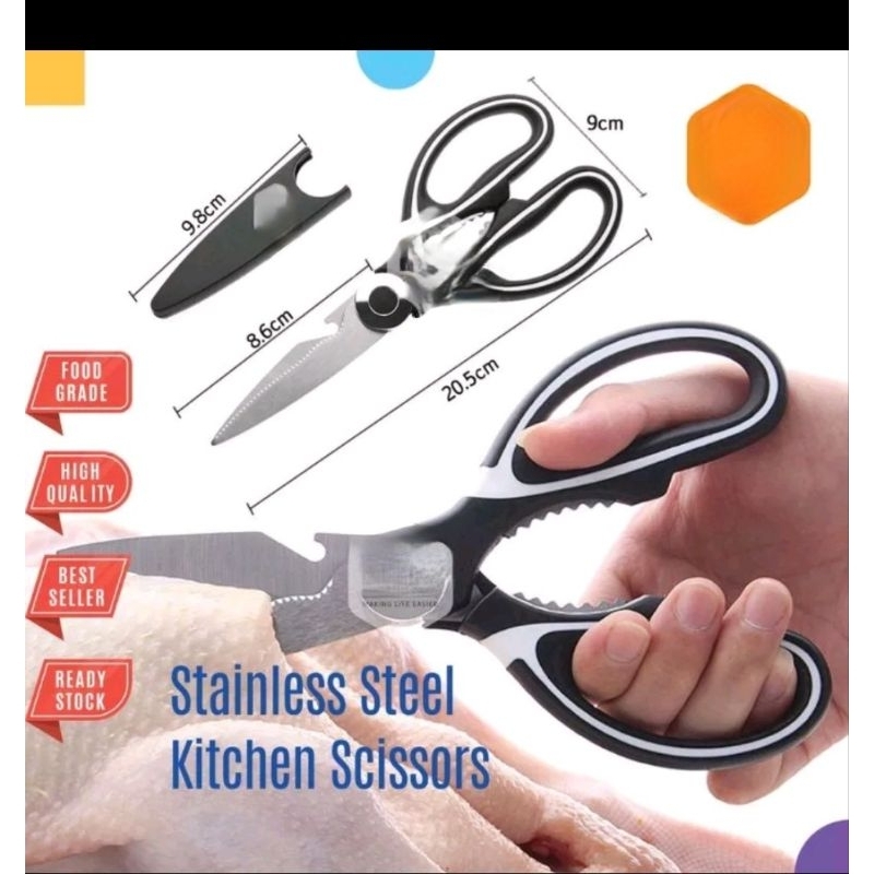 Jual Marumura Kitchen Scissors Stainless Steel Gunting Dapur