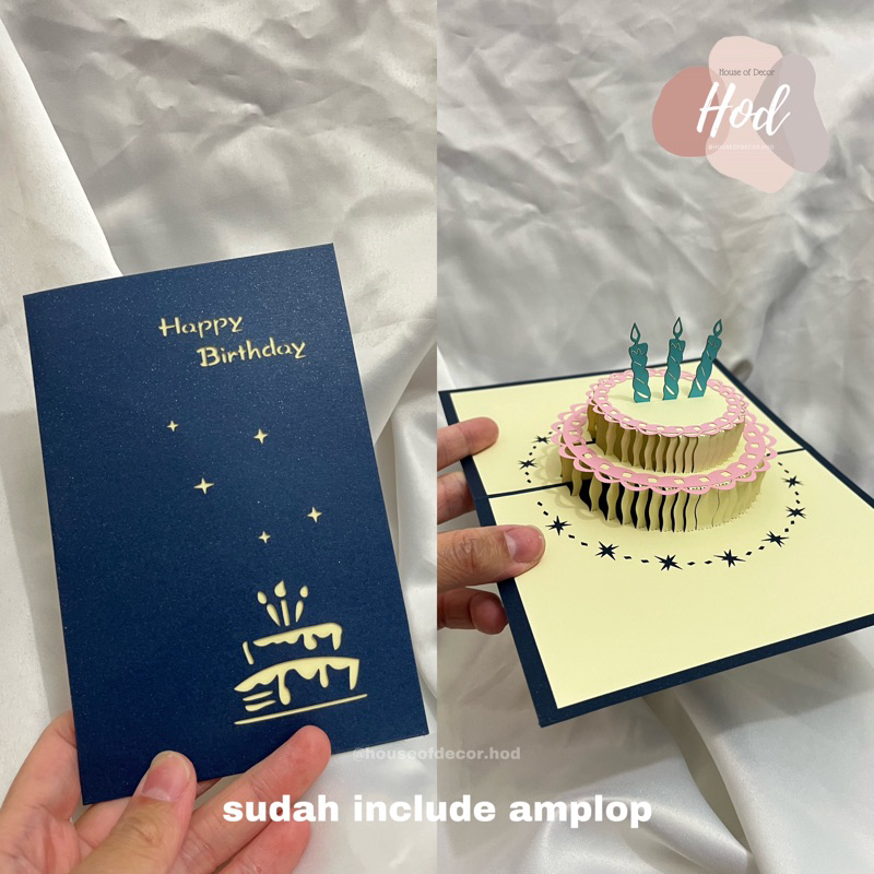 Jual Kartu Ucapan Ulang Tahun Pop Up 3D Lampu Musik Birthday Greeting