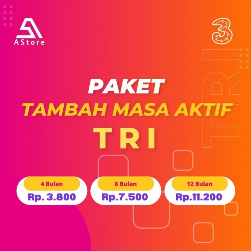 Jual Paket Tambah Masa Aktif Kartu Tri Three Termurah Promo