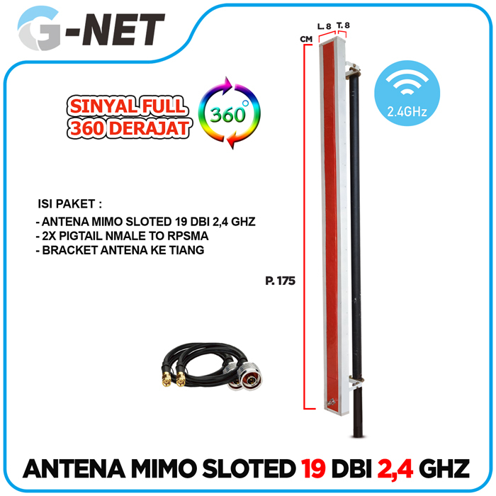 Jual Antena Hotspot Wifi Gnet MIMO Slotted 17 19 22 Dbi 2 4 Ghz 360