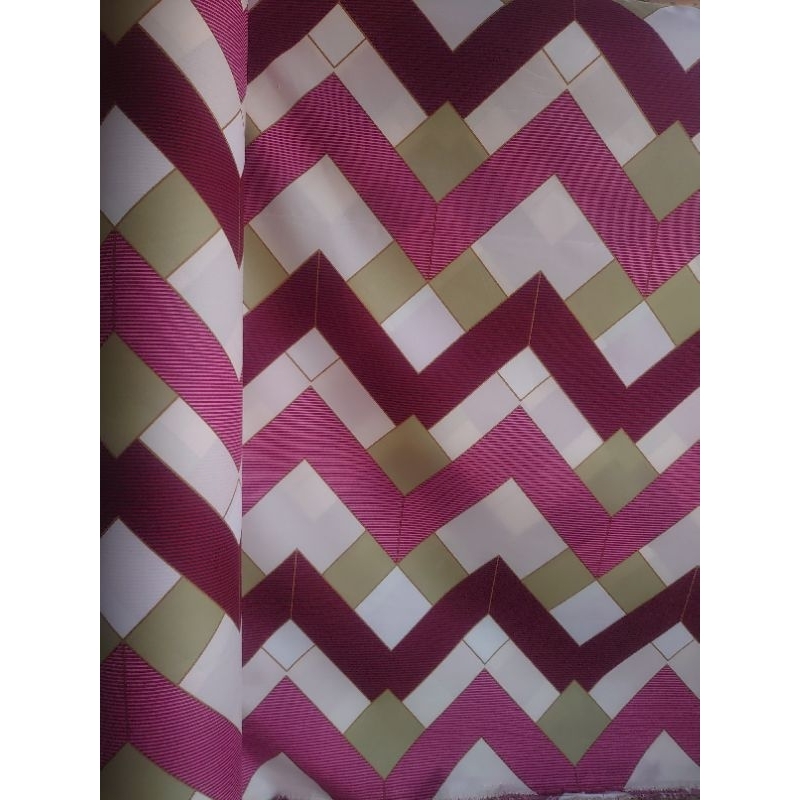 Jual Kain Katun Meteran Motif Zig Zag Bahan Polymicro Disperse Katun