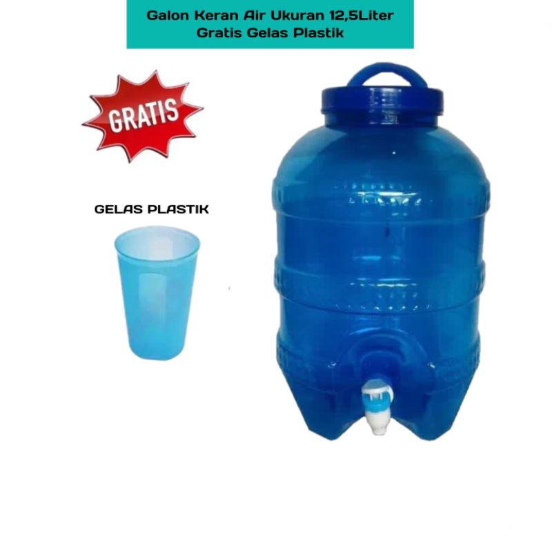 Jual Galon Air Kran Plastik Ukuran L Bonus Gelas Plastik Dispenser