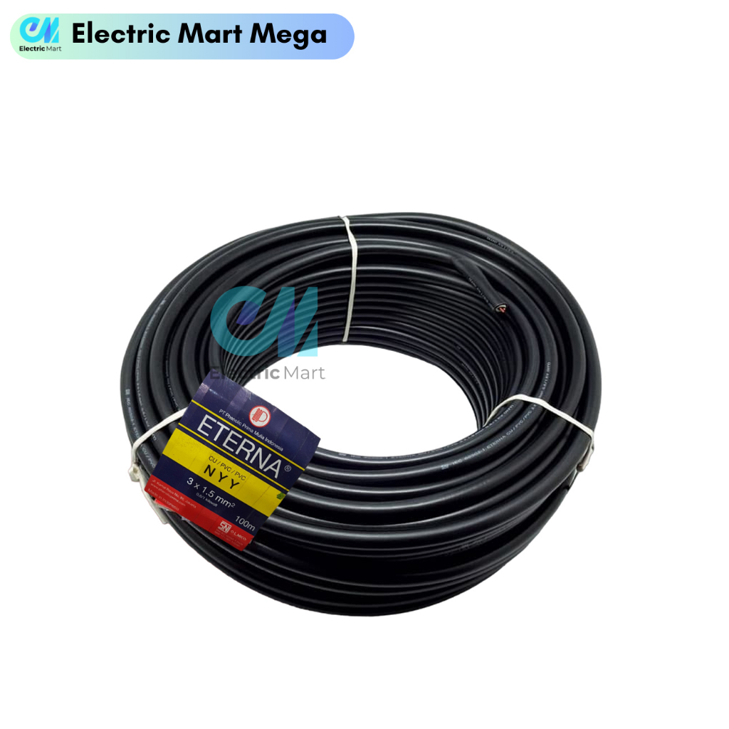 Jual Eterna NYY 3x1 5 Roll 100 Meter Kabel Listrik Hitam Tembaga 3