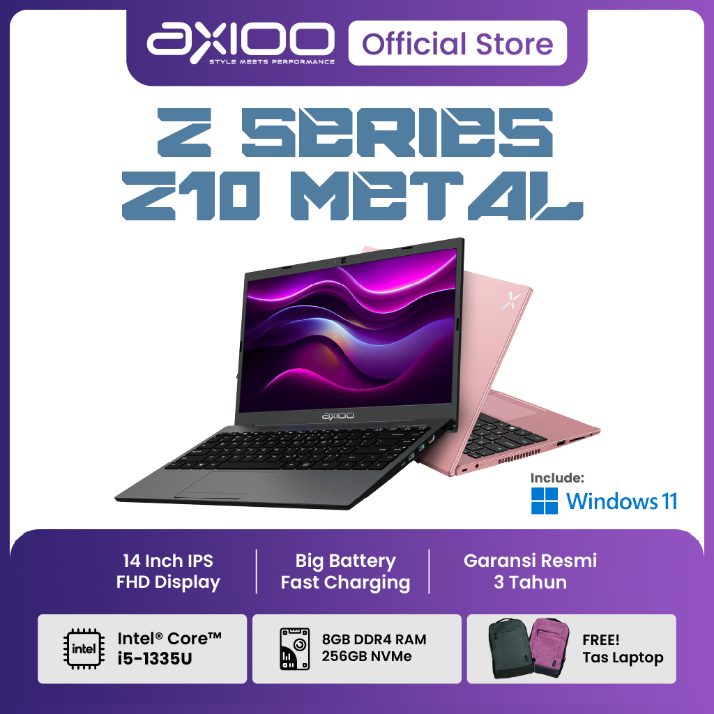 Jual Laptop Axioo Mybook Z10 Metal Gen 13 RAM 8GB 256GB NVMe 14 Full