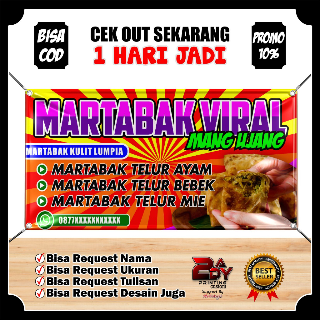 Jual Spanduk Banner Martabak Telor Viral Custem Termurah Keren