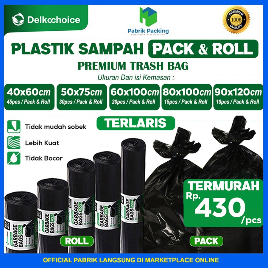 Jual KANTONG SAMPAH PLASTIK TRASH BAG HITAM PREMIUM TERMURAH VARIANT