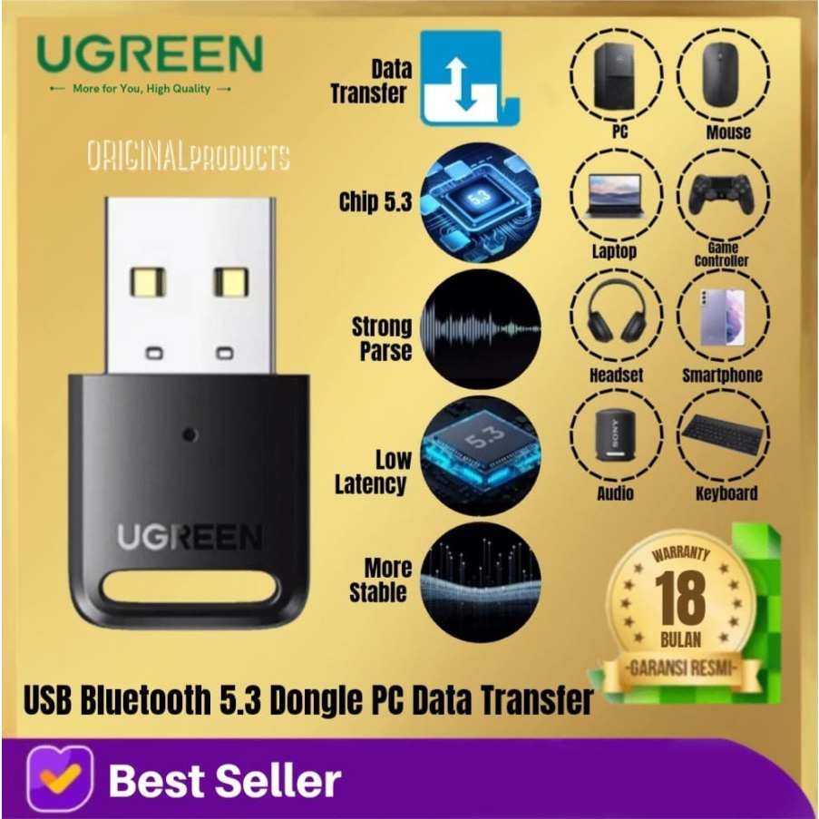 Jual Ugreen USB Bluetooth 5 3 Receiver Dongle PC Phone Printer Speaker