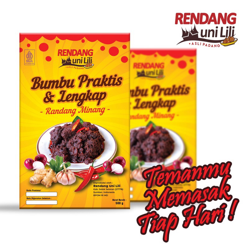 Jual Bumbu Rendang Instan TANPA TAMBAH SANTAN Rendang UNI LILI