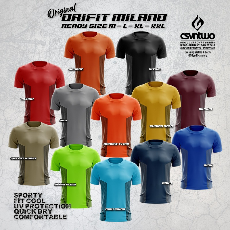 Jual Kaos Dryfit Polos Kaos Dryfit Milano Oblong Polos T Shirt