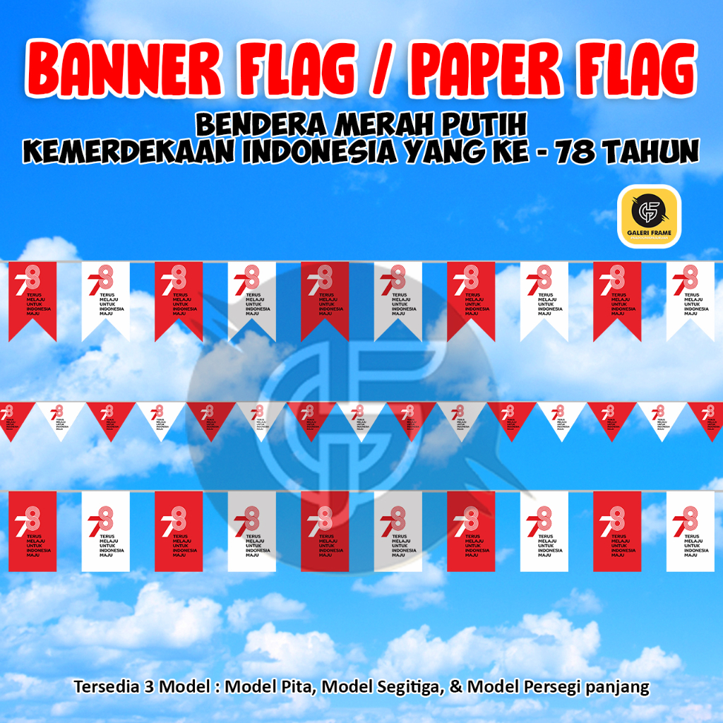 Jual BENDERA MERAH PUTIH BANNER FLAG ATAU PAPER FLAG KEMERDEKAAN