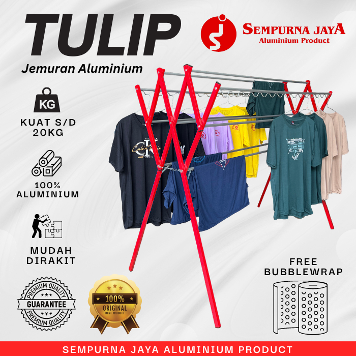 Jual Jemuran Baju Aluminium Tulip Warna Merah Cm M Shopee