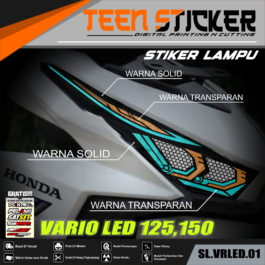 Jual Stiker Variasi Lampu Alis Motor Vario Led Kekinian Tn Free