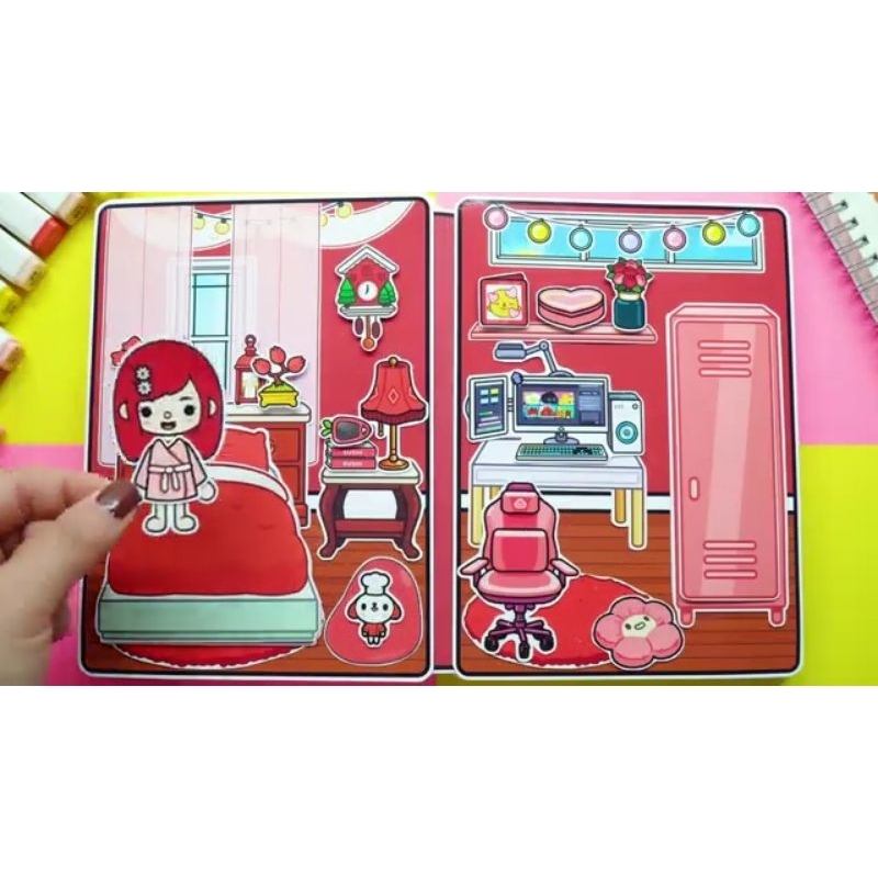 Jual Toca Boca Mainan Edukasi Paper Book Paper Doll Toca Cherry Red