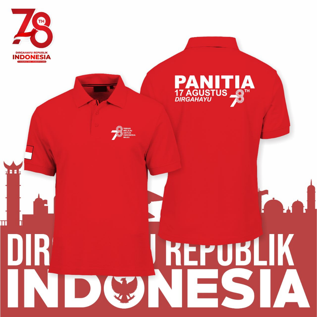 Jual Kaos Baju Polo Shirt Kaos Kerah Panita Hut Ri Ke Pria Wanita