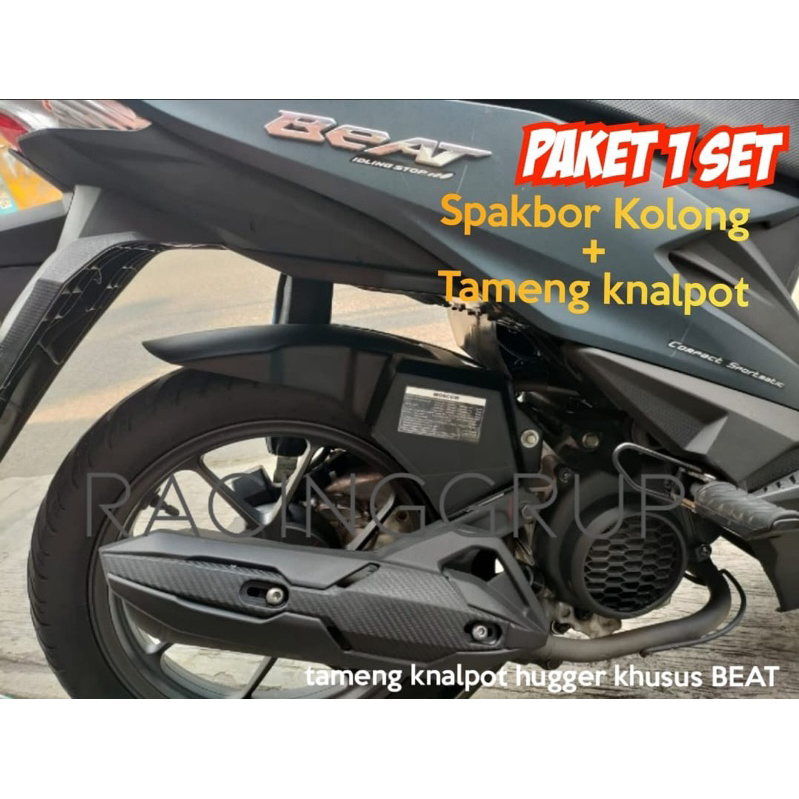 Jual Set Tameng Knalpot Hugger Spakbor Kolong Beat New