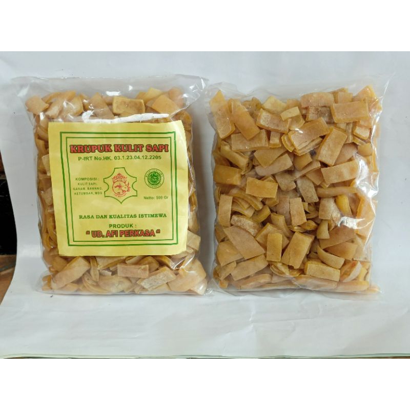 Jual Krecek Rambak Kotak Kapsul Super Krupuk Kulit Sapi Gr